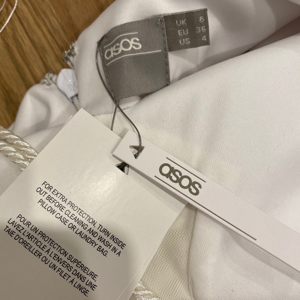 White midi dress with tie back